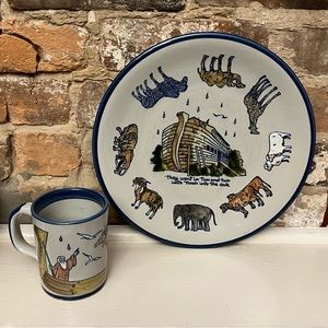 Louisville Stoneware Noah’s Ark Plate & Mug Set